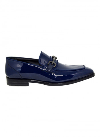 Men's Patent Slip-On Shoes Navy