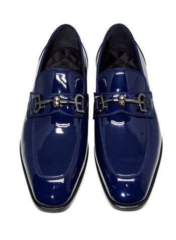 Men's Patent Slip-On Shoes Navy