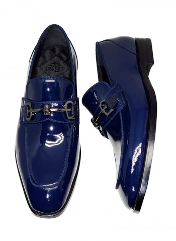 Men's Patent Slip-On Shoes Navy