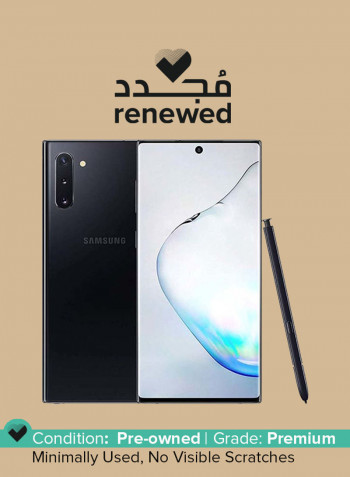 Renewed - Galaxy Note10 UAE Version Dual SIM Aura Black 8GB RAM 256GB 4G LTE