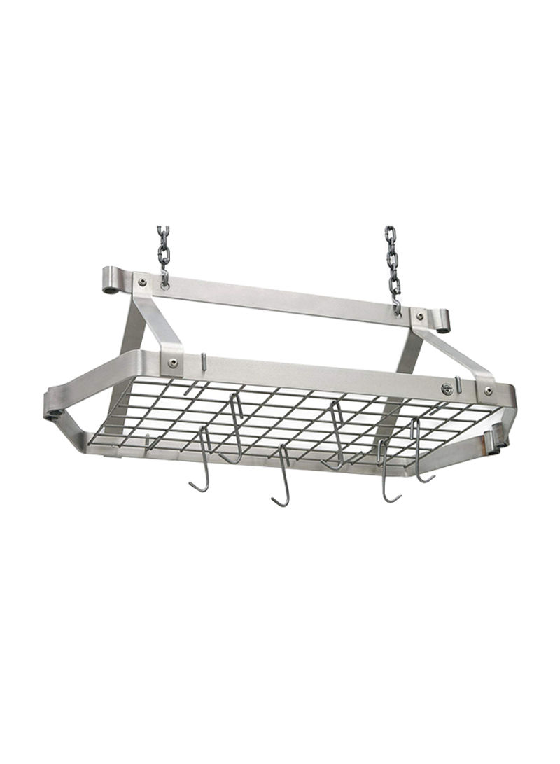 Stainless Steel Rectangle Pot Rack Silver