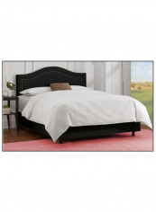 Inset Nail Button Bed With Mattress Black 180 x 200centimeter