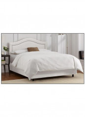 Inset Nail Button Bed With Mattress White 180 x 200centimeter
