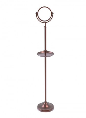 Adjustable Height Floor Standing Make-Up Mirror Brown