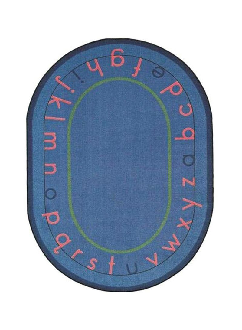 Alphabet Printed Rug Blue 7.7inch