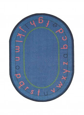 Alphabet Printed Rug Blue 7.7inch