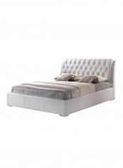 Baxton Studio Tufted Bed With Half-Medical Mattress White/Grey King