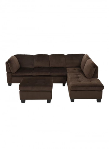 Conway Corner Sofa Set With Ottoman Brown