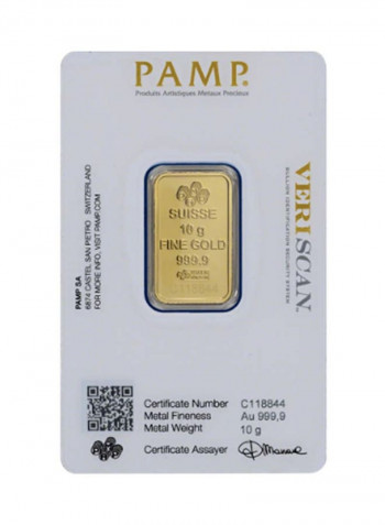 Suisse Pamp 24K (999.9) Gold Bar 10g
