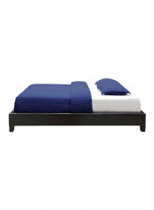 Upholstered Platform Bed With Mattress Brown/White Super King