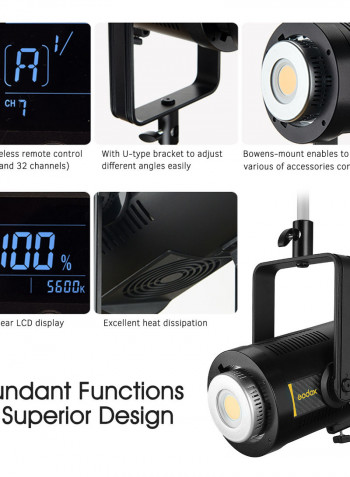 FV150 1/8000s High Speed Sync Dimmable LED Flash Light Black