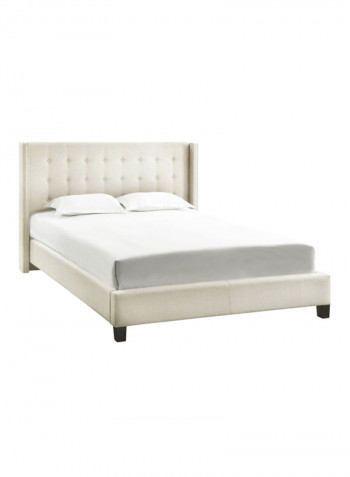 Melina Tufted Wingback Bed With Mattress Beige/White King