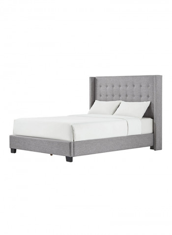Melina Tufted Wingback Bed With Mattress Grey/White King
