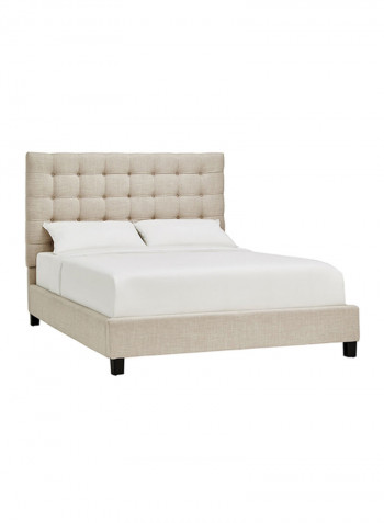 Briella Button Tufted Bed With Mattress Beige/White King