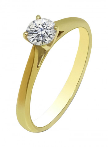0.32 Ct Diamond Solitaire Round Ring