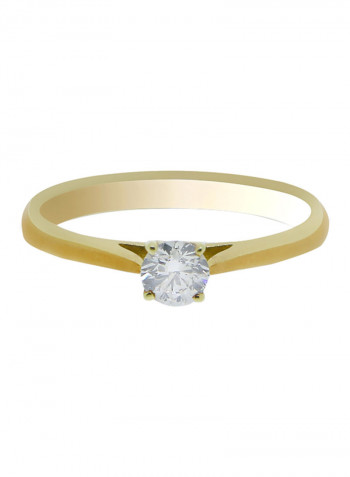 0.32 Ct Diamond Solitaire Round Ring