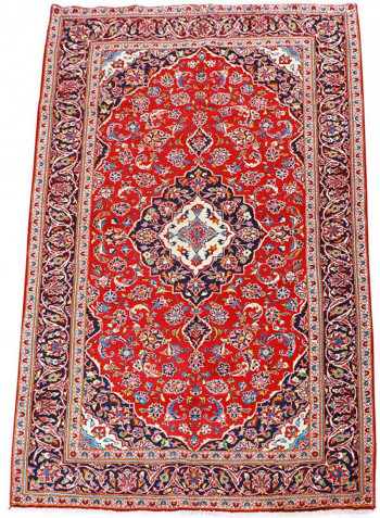 Al Fuad Beautiful Vegetable Dyed Iranian Kashan Woollen Carpet Multicolour 148x266cm