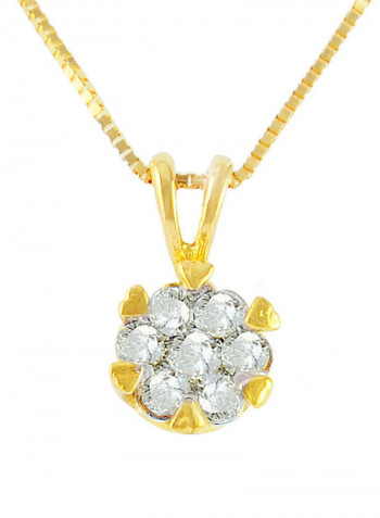 18 Karat Gold Hearts Solitaire 0.11 Ct Diamonds Necklace