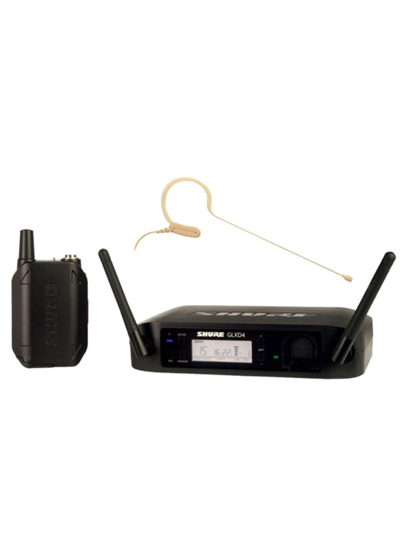 3-Piece Wireless Lavaliere Microphone System Set Black/Beige