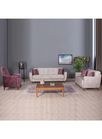 King 3 Seater Fabric Sofa Beige