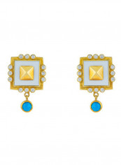 18 Karat Gold Enamel With Turquoise Studs reviews 18 Karat Gold Enamel With Turquoise Studs