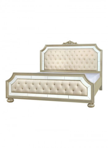 Hampton Wooden Bed Gold/White 180 x 200cm