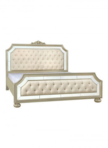 Hampton Wooden Bed Gold/White 180 x 200cm