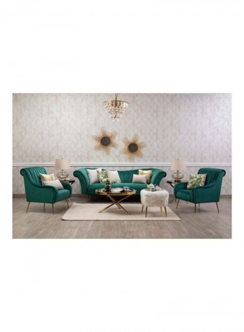 3 Seater Alsey Sofa Green/Silver