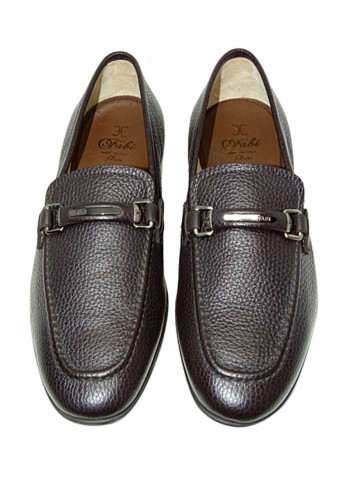 Men's Textured Slip-On Shoes Brown