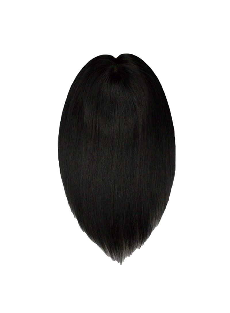 Natural Straight Mono Hairpiece Human Hair Extension Y-1B 16inch