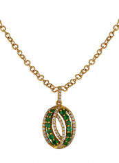 0.22 Ct Diamond and Emerald Pendant reviews 0.22 Ct Diamond and Emerald Pendant