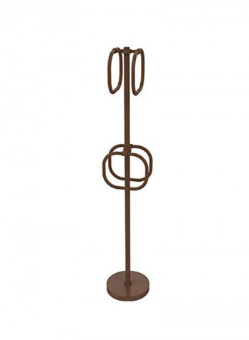 4 Integrated Rings Towel Stand Brown