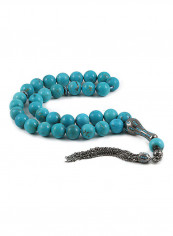 Turquoise Prayer Beads with Sterling Silver components