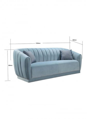 Clarito 3-Seater Sofa Blue 213x86x82cm