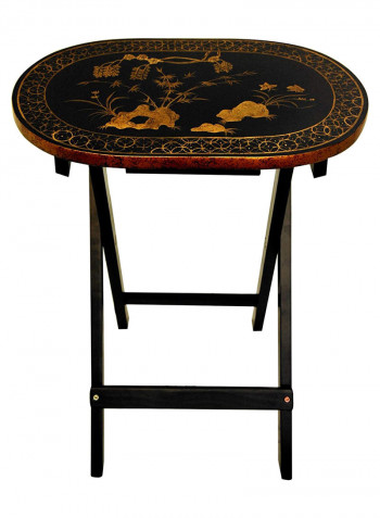 Classic Oval Shape TV Tray Table Antique Gold
