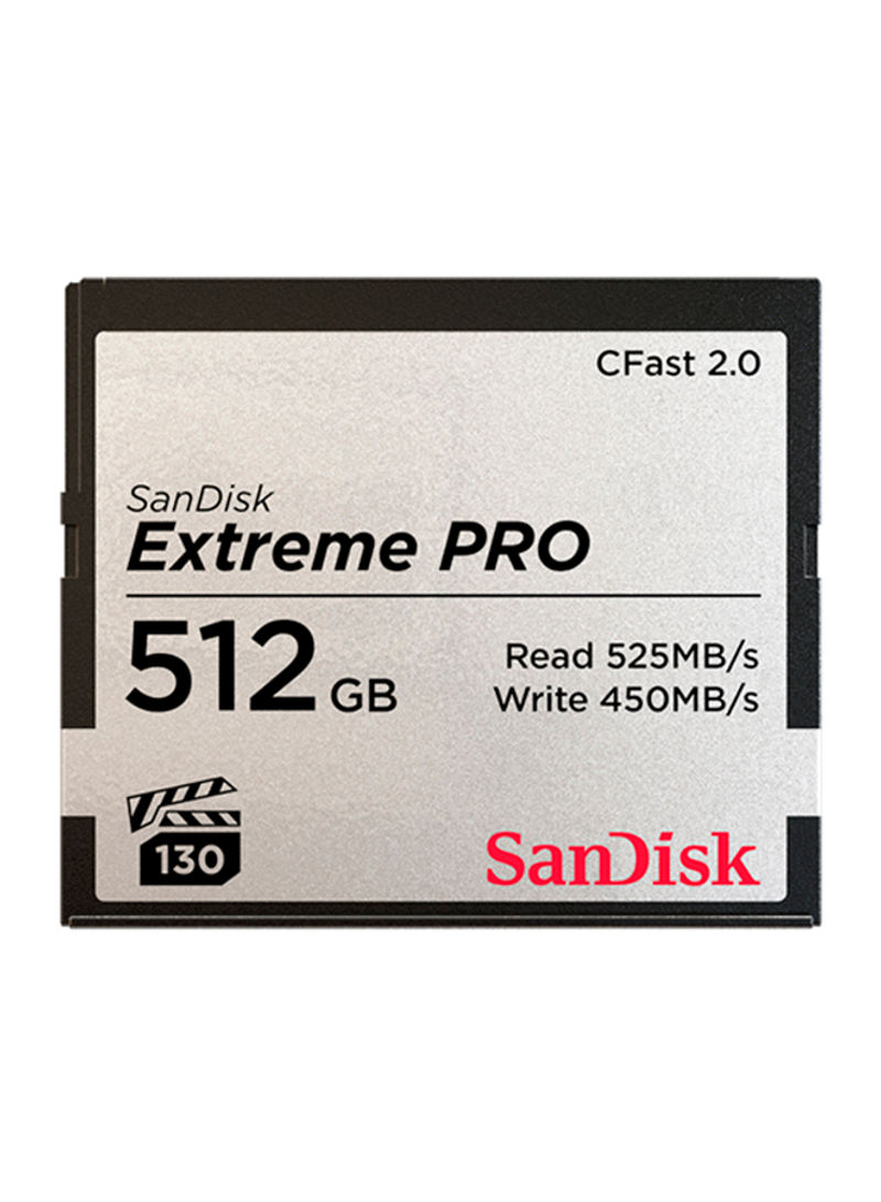Extreme PRO CFast 2.0 Memory Card 512GB Black/Silver