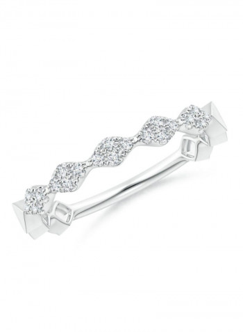 Round Diamond Zig-Zag Stackable Band