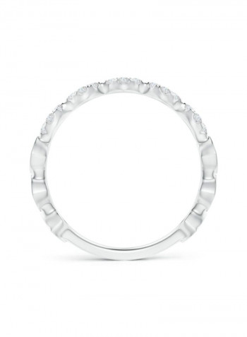 Round Diamond Zig-Zag Stackable Band