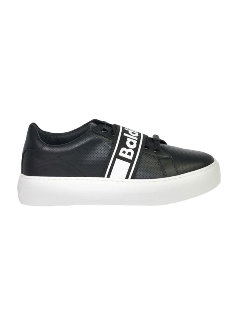 Nappa Leather Lace-up Low Top Sneakers Black/White