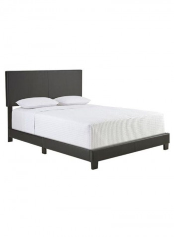 Sleep Sync Zander Padded Platform Bed With Mattress Dark Grey 200 x 200centimeter