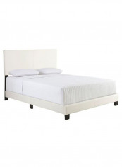 Sleep Sync Zander Padded Platform Bed With Mattress White 200 x 200centimeter