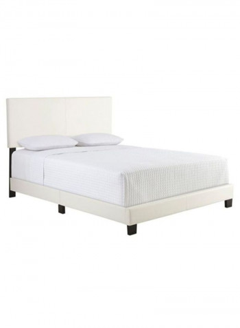 Sleep Sync Zander Padded Platform Bed With Mattress White 200 x 200centimeter