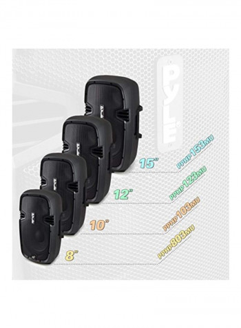 2-Way Full Range Stereo Sound PA Speaker System PPHP123MU Black