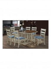 6-Seater Dining Set Grey 160 x 76cm