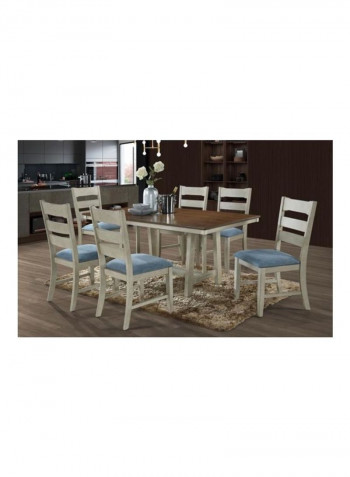 6-Seater Dining Set Grey 160 x 76cm