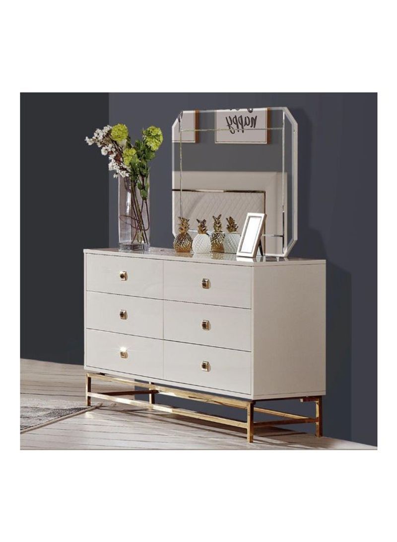 Poliana Dresser With Mirror And Stool White