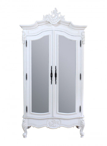 Antiq Louis 2-Door Wardrobe White 110 x 60 x 230centimeter