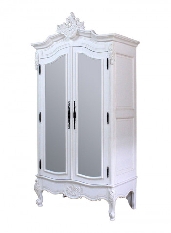 Antiq Louis 2-Door Wardrobe White 110 x 60 x 230centimeter