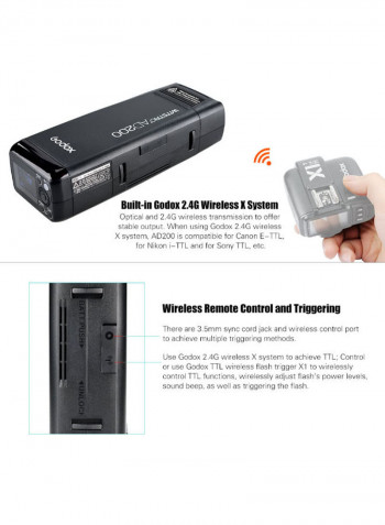Portable Pocket Flash Mini TTL Speedlite Black