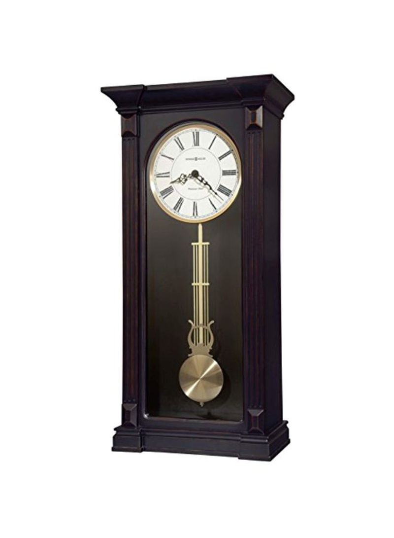 Wall Hanging Pendulum Clock Brown/Gold/White 65x32x16centimeter
